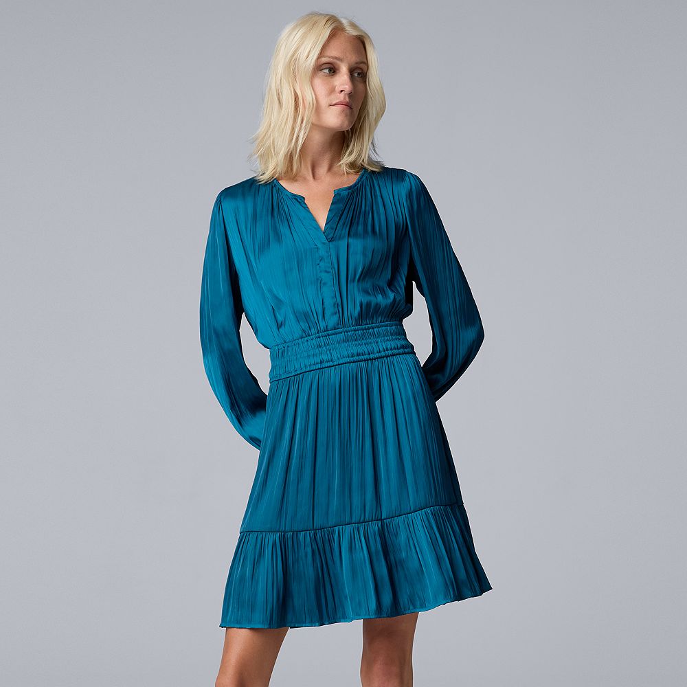 Women's Simply Vera Vera Wang Long Sleeve Short Hem Dress