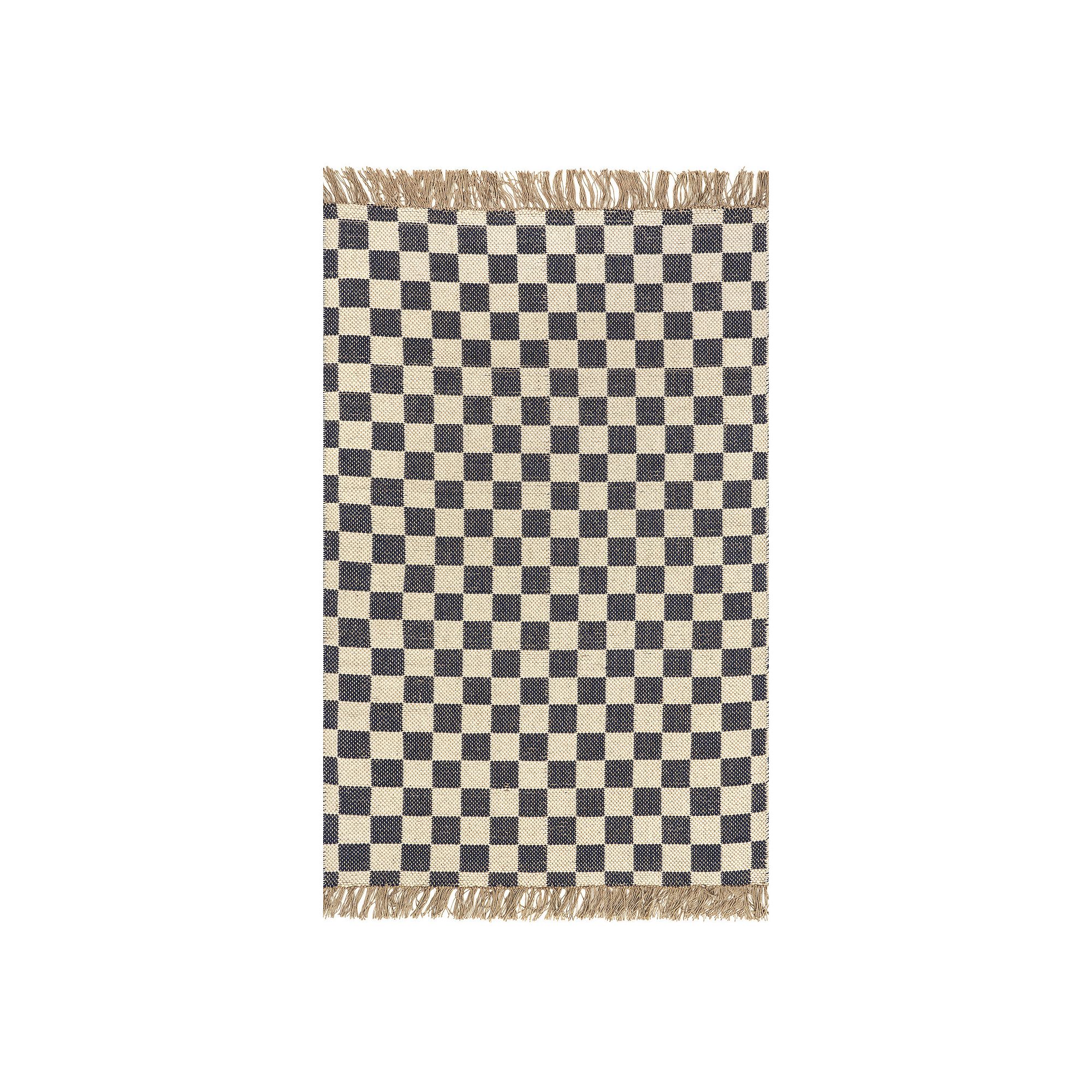 nuLOOM Connie Checkered Tasseled Area Rug, Gray