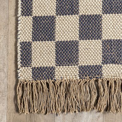 nuLOOM Connie Checkered Tasseled Area Rug