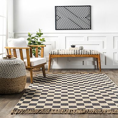 nuLOOM Connie Checkered Tasseled Area Rug