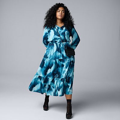 Plus Size Simply Vera Vera Wang V-Neck Tiered Maxi Dress Plus Size Simply Vera Vera Wang V-Neck Tiered Maxi Dress