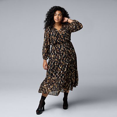 Plus Size Simply Vera Vera Wang V-Neck Tiered Maxi Dress Plus Size Simply Vera Vera Wang V-Neck Tiered Maxi Dress