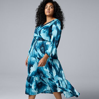 Plus Size Simply Vera Vera Wang V-Neck Tiered Maxi Dress