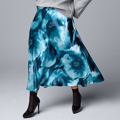Plus Size Simply Vera Vera Wang Satin Maxi Skirt