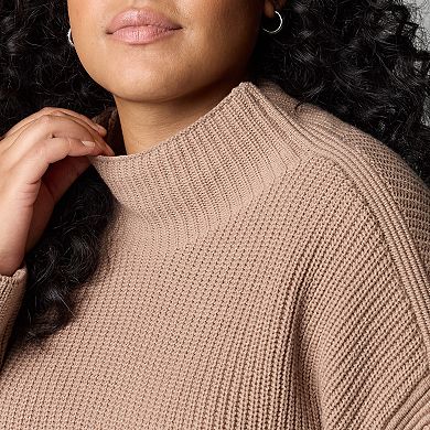 Plus Size Simply Vera Vera Wang Ribbed Turtleneck Sweater
