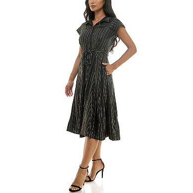 Women's Nina Leonard Collared Button Front Dress