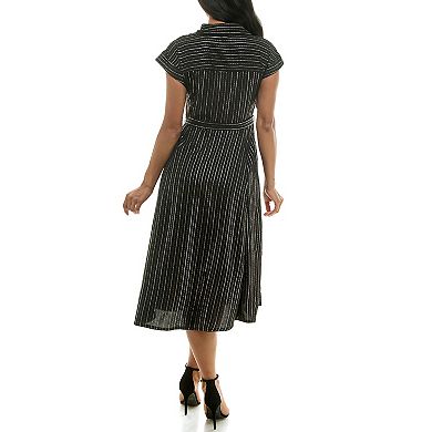 Women's Nina Leonard Collared Button Front Dress