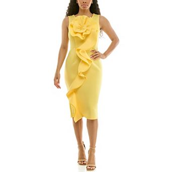 Women's Nina Leonard Oversized Ruffle Floral Dress