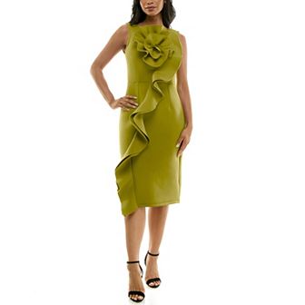 Women's Nina Leonard Oversized Ruffle Floral Dress
