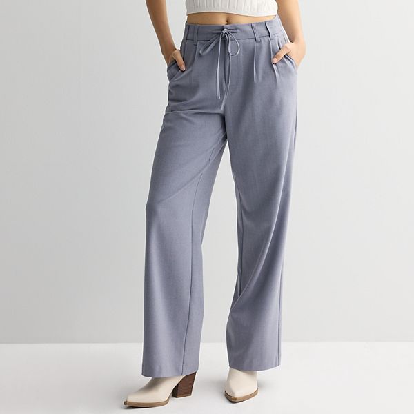Juniors' SO® Tie Front Pleated Trouser Pants