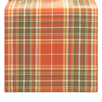 Elrene Home Fashions Hawley Plaid Harvest Cotton Table Runner, 13"x70"