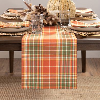 Elrene Home Fashions Hawley Plaid Harvest Cotton Table Runner, 13"x70"