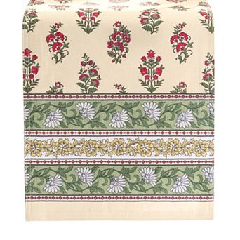 Elrene Home Fashions Nomad Harvest Block Print Table Runner, 13"x70"