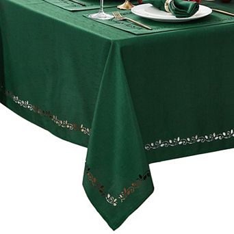 Elrene Home Fashions Holly Scroll Laser Cut Square/Rectangle Tablecloth