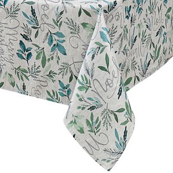 Elrene Home Fashions Seasons Greetings Holiday Fabric Rectangle Tablecloth