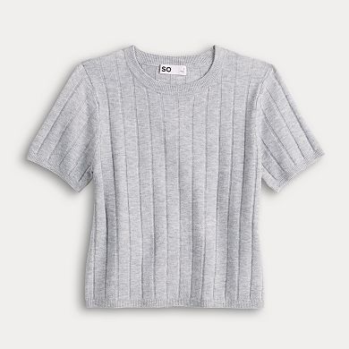 Juniors' SO® Ribbed Sweater Tee