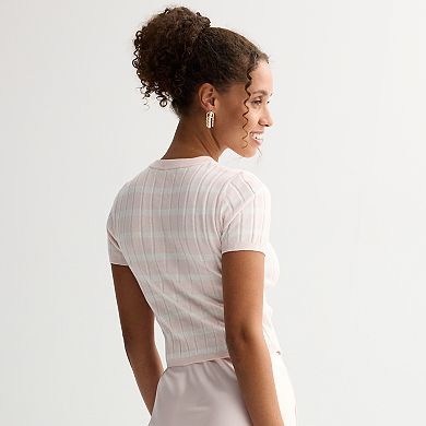 Juniors' SO® Ribbed Sweater Tee