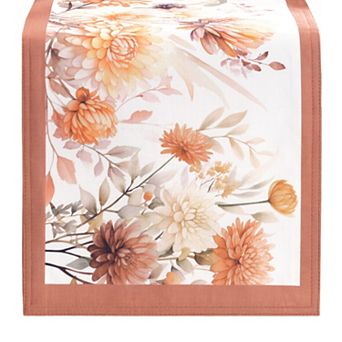 Elrene Home Fashions Autumn Blooms Table Runner, 13"x70"