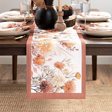 Elrene Home Fashions Autumn Blooms Table Runner, 13"x70"