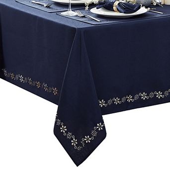 Elrene Home Fashions Snowflake Laser Cut Square/Rectangle Tablecloth