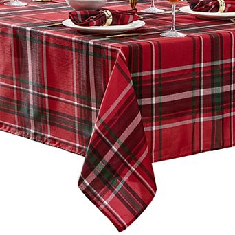 Elrene Home Fashions Pocono Plaid Holiday Fabric Rectangle Tablecloth