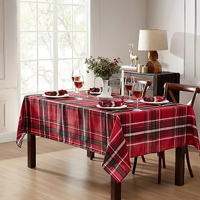Elrene Home Fashions Pocono Plaid Holiday Fabric Rectangle Tablecloth