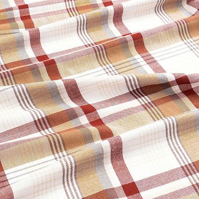 Elrene Home Fashions Seneca Plaid Holiday Cotton Oval Tablecloth