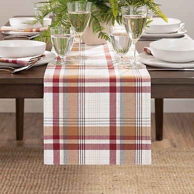 Elrene Home Fashions Seneca Plaid Holiday Cotton Table Runner, 13"x70"