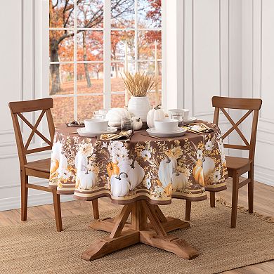Elrene Home Fashions Wheatland Harvest Fall 70" Round Tablecloth
