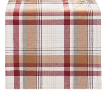 Elrene Home Fashions Seneca Plaid Holiday Cotton Table Runner, 13"x90"