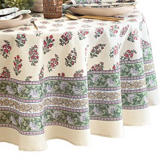 Elrene Home Fashions Nomad Harvest Block Print Oval Tablecloth