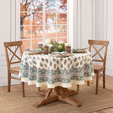 Elrene Home Fashions Nomad Harvest Block Print Oval Tablecloth