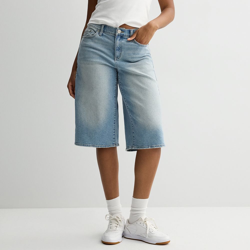Juniors' SO® Low-Rise Baggy Jean Shorts