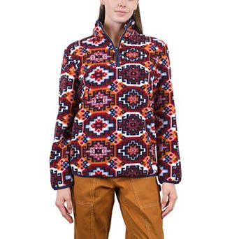 Women's Mountain and Isles Quarter Zip Printed Sherpa Pullover