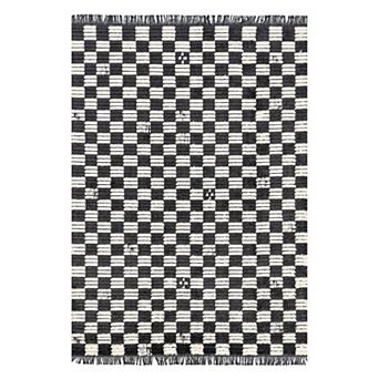 nuLOOM Pania Contemporary Checkered Fringe Area Rug