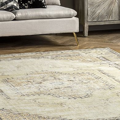 nuLOOM Glenda Faded Medallion Area Rug