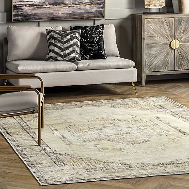 nuLOOM Glenda Faded Medallion Area Rug