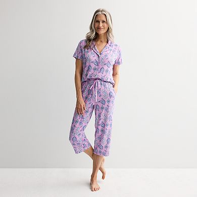 Women's Croft & Barrow® Wonderluxe Pajama Top & Pajama Pants Set