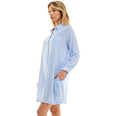 Women's Croft & Barrow® Woven Button-Up Sleepshirt
