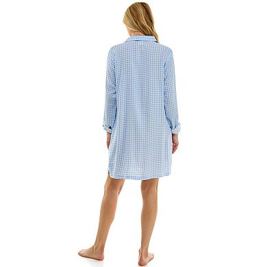 Women's Croft & Barrow® Woven Button-Up Sleepshirt