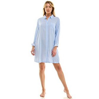 Women's Croft & Barrow® Woven Button-Up Sleepshirt