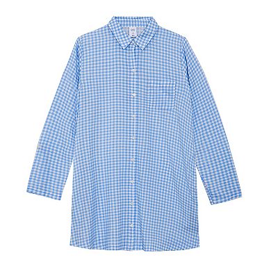 Plus Size Croft & Barrow® Woven Button-Up Sleepshirt