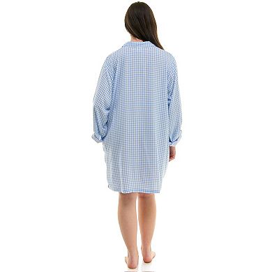 Plus Size Croft & Barrow® Woven Button-Up Sleepshirt