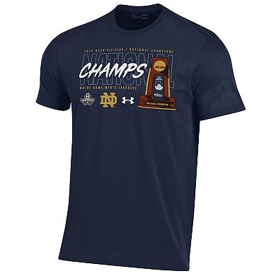 Men's Under Armour Navy Notre Dame Fighting Irish 2024 NCAA Men's Lacrosse National Champions Trophy T-Shirt