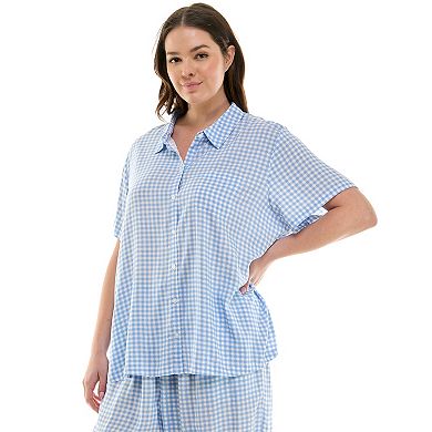 Plus Size Croft & Barrow® Woven Rayon Pajama Top