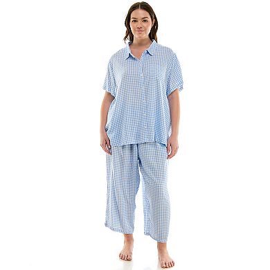 Plus Size Croft & Barrow® Woven Rayon Pajama Top