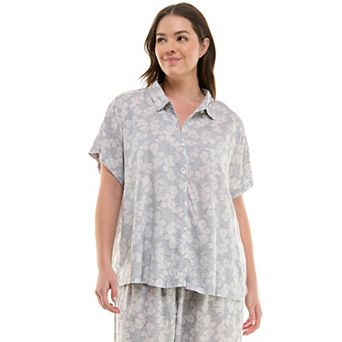 Plus Size Croft & Barrow® Woven Rayon Pajama Top