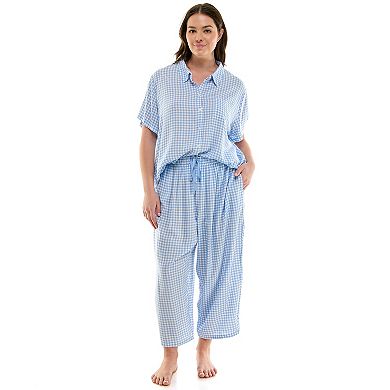Plus Size Croft & Barrow® Woven Rayon Pajama Capri Pants
