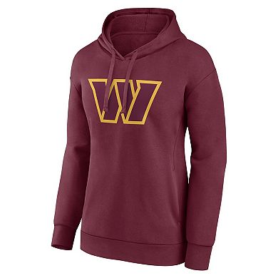 Women's Fanatics Burgundy Washington Commanders Team Primary Logo Pullover Hoodie
