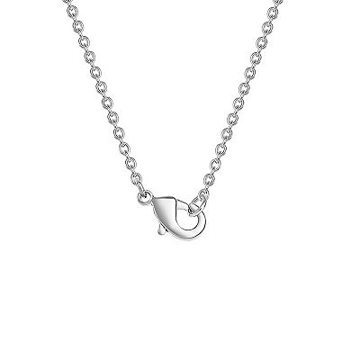 Peanuts Snoopy Two Tone 18k Gold Plated Cubic Zirconia Pendant Necklace